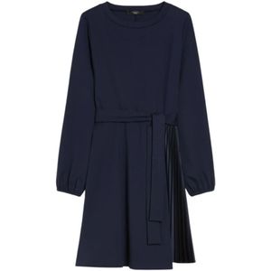 Max Mara Weekend, Dames, Jurken, Blauw, Maat: M Satijn,