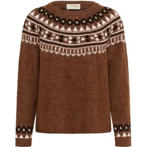 Cream, Dames, Truien, Bruin, Maat: M Wol,