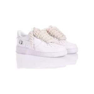 Nike Handgemaakte Beige Witte Sneakers , White , Heren , Maat: 44 1/2 EU