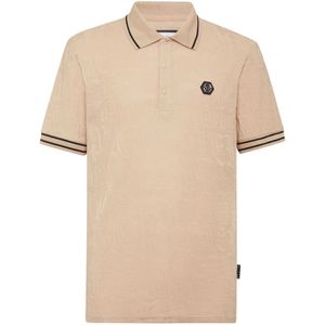Philipp Plein, Heren, Tops, Beige, Maat: 2XL Katoen,