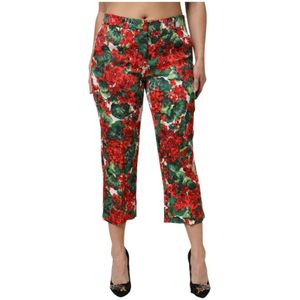 Dolce & Gabbana, Dames, Broeken, Veelkleurig, Maat: M Katoen,