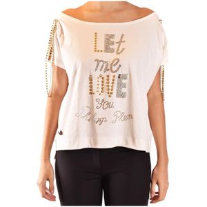 Philipp Plein, Dames, Tops, Wit, Maat: S