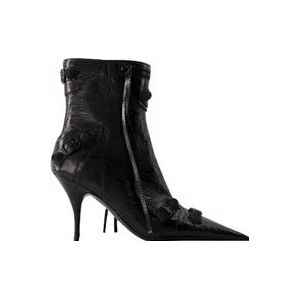 Balenciaga Zwarte Leren Laarzen, 7 cm Hak , Black , Dames , Maat: 35 EU