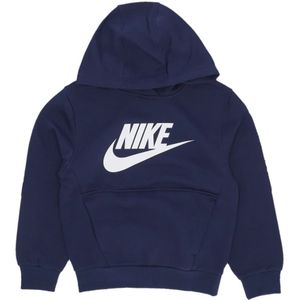 Nike Midnight Navy/White Sportswear Club Fleece Hoodie , Blue , Heren , Maat: S