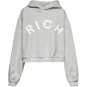 John Richmond, Dames, Sweatshirts & Hoodies, Grijs, Maat: XS Katoen,