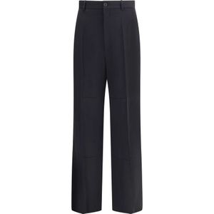 Balenciaga, Heren, Broeken, Zwart, Maat: S Leer,