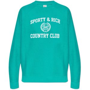 Sporty & Rich, Dames, Sweatshirts & Hoodies, Groen, Maat: XS Katoen,
