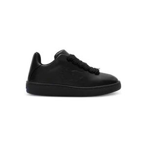 Burberry Zwarte Leren Sneakers , Black , Dames , Maat: 38 1/2 EU