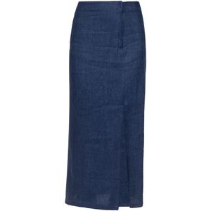Alysi, Dames, Rokken, Blauw, Maat: XS Linnen,