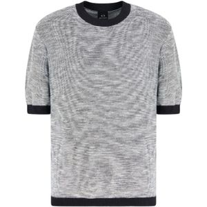 Armani Exchangevoor mannen. XM000175AF11966FB058 Piquet marine T-shirt (XS), Casual, Katoen, Korte mouwen, Marineblauw
