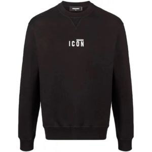 Dsquared2, Heren, Sweatshirts & Hoodies, Zwart, Maat: M Katoen,