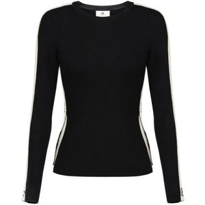 Elisabetta Franchi, Dames, Truien, Zwart, Maat: M Viscose,