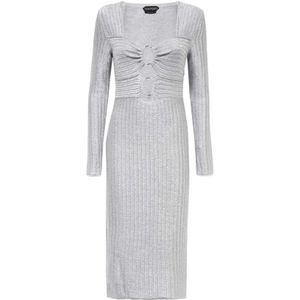 Tom Ford, Dames, Jurken, Grijs, Maat: M Katoen,