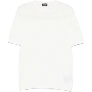 Zegna, Heren, Tops, Beige, Maat: M Katoen,