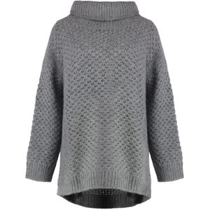 Malo, Dames, Truien, Grijs, Maat: S Zijde,