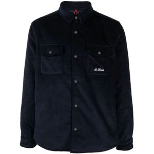 MC2 Saint Barth, Heren, Overhemden, Blauw, Maat: S Corduroy,