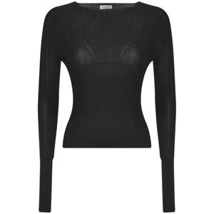 Lanvin, Dames, Tops, Zwart, Maat: XS Katoen,