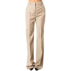 Max Mara Studio, Dames, Broeken, Beige, Maat: XS Leer,