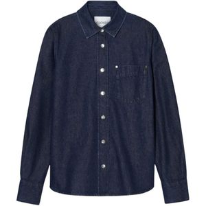 Closed, Dames, Blouses & Shirts, Blauw, Maat: L Katoen,
