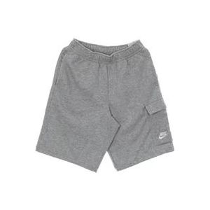 Nike Club FT Cargo Shorts - Grijs Heather/Zilver/Wit , Gray , Heren , Maat: XL
