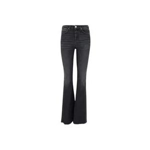 Pinko Donkere Denim Flared Jeans met Kralenlogo , Blue , Dames , Maat: W29