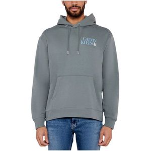 Calvin Klein Jeans, Heren, Sweatshirts & Hoodies, Grijs, Maat: S Katoen,