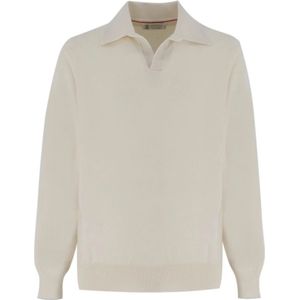 Brunello Cucinelli, Heren, Truien, Wit, Maat: 2XL Kasjmier,