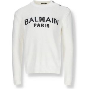 Balmain Truien , White , Heren , Maat: L