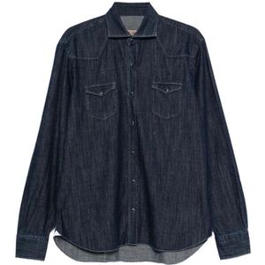 Barba, Heren, Overhemden, Blauw, Maat: 3XL Denim,