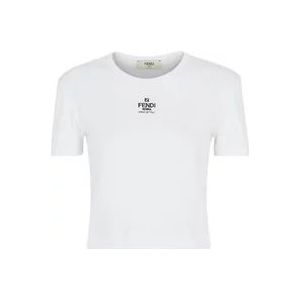 Fendi Logo T-Shirt van Canellé , White , Dames , Maat: M