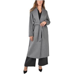 Max Mara Studio, Dames, Mantels, Grijs, Maat: 3XS Zijde,
