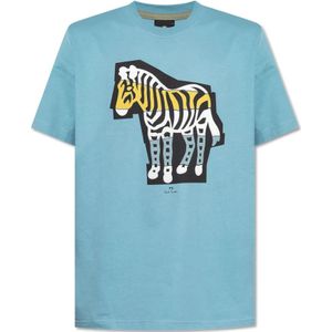 PS By Paul Smith, Heren, Tops, Blauw, Maat: L Katoen,