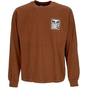 Obey, Heren, Tops, Bruin, Maat: L Katoen,