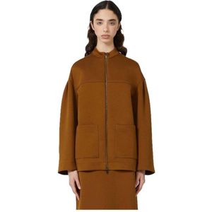 Max Mara, Dames, Sweatshirts & Hoodies, Bruin, Maat: XS Katoen,