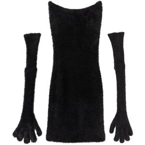 Off White, Dames, Jurken, Zwart, Maat: S Polyamide,