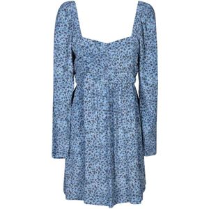 Ganni, Dames, Jurken, Blauw, Maat: XS Leer,