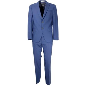 Hugo, Heren, Pakken, Blauw, Maat: M Wol,