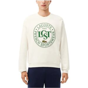 Lacoste, Heren, Sweatshirts & Hoodies, Wit, Maat: 2XL Fleece,