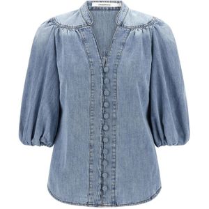Zimmermann, Dames, Blouses & Shirts, Blauw, Maat: XS Denim,