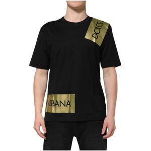 Dolce & Gabbana, Heren, Tops, Zwart, Maat: XS Katoen,