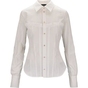 Dsquared2, Dames, Blouses & Shirts, Wit, Maat: M Katoen,
