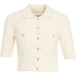 Elisabetta Franchi, Dames, Truien, Wit, Maat: L