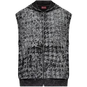 Diesel, Heren, Jassen, Grijs, Maat: L Katoen,