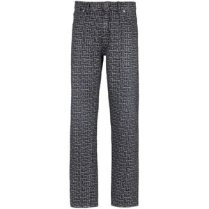Balmain Monogram Jeans , Black , Heren , Maat: W30