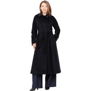 Max Mara Studio, Dames, Mantels, Blauw, Maat: S Wol,