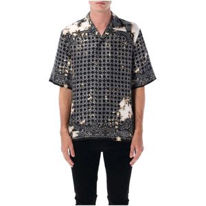 Amiri, Heren, Overhemden, Zwart, Maat: M Zijde,