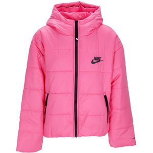 Nike Repel Hooded Donsjack Roze/Zwart , Pink , Dames , Maat: M