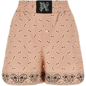 Palm Angels, Dames, Korte broeken, Veelkleurig, Maat: S Linnen,