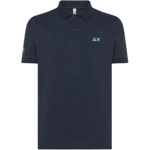 Sun68, Heren, Tops, Blauw, Maat: S Katoen,