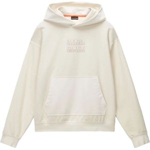 Napapijri, Heren, Sweatshirts & Hoodies, Beige, Maat: S Katoen,